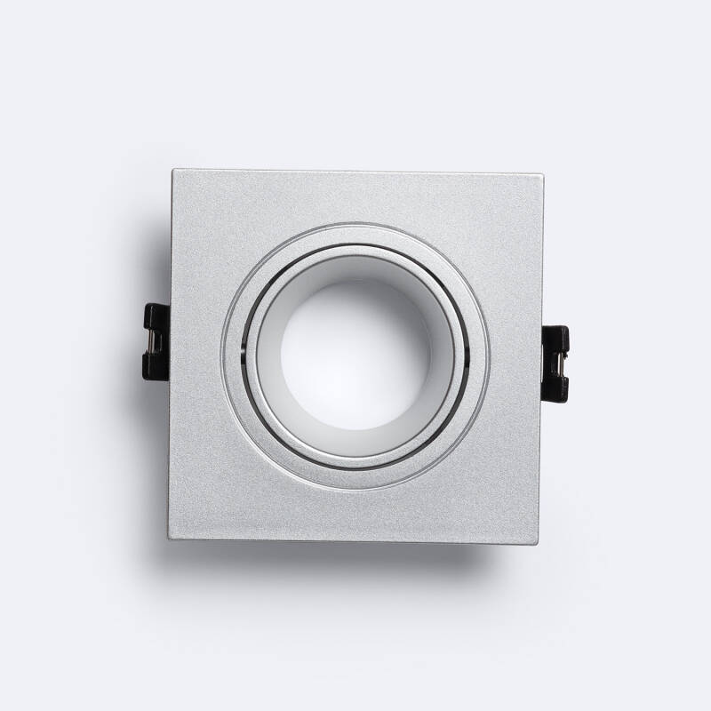 Aro Downlight Cuadrado Cónico Basculante para Bombilla LED GU10 / GU5.3 Corte Ø 75 mm