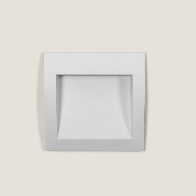 Baliza Exterior LED 4W Empotrable Pared Cuadrado Blanco Natt