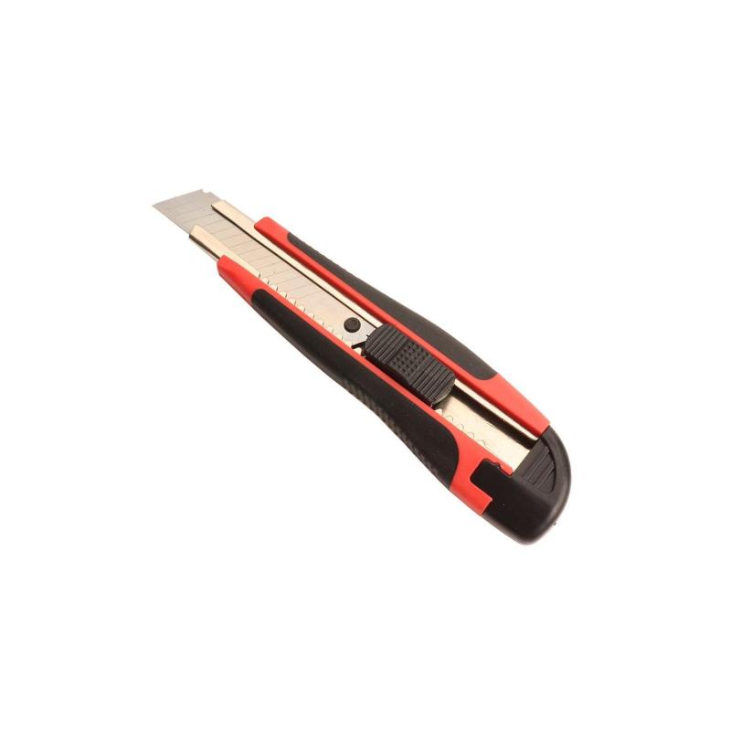 Cutter 18mm Ergonómico Rojo y Negro