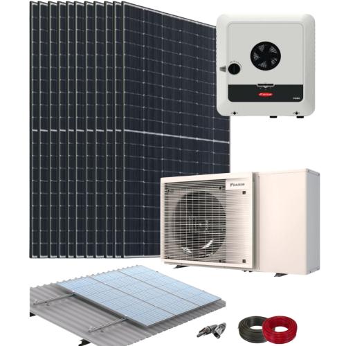 Kit Aerotermia con Placas Solares Fronius 10kW con bomba de calor Daikin 7,8kW y material de instalación