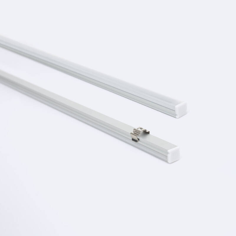 Perfil Aluminio Superficie 2m para Tira LED hasta 6 mm