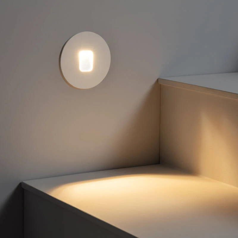 Baliza Exterior LED 2W Empotrable Pared Circular Olite