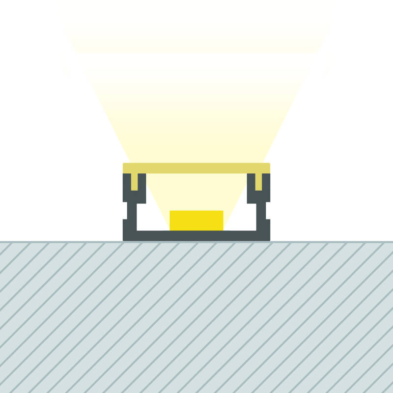 Perfil Aluminio Superficie 2m para Tira LED hasta 10 mm