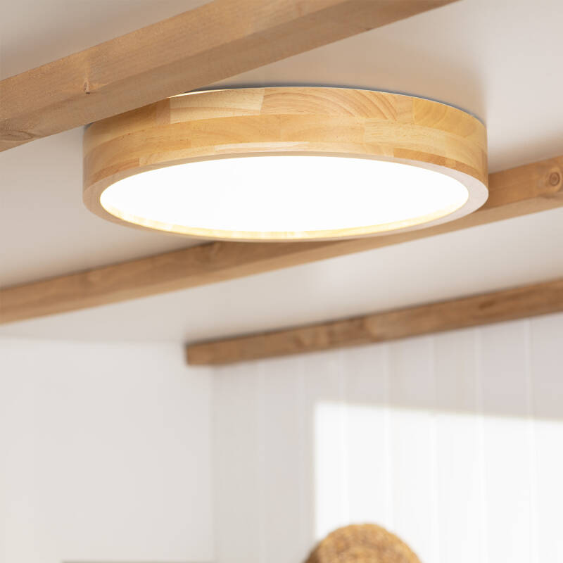 Plafón LED 20W Circular Madera Ø400 mm CCT Seleccionable Kayu