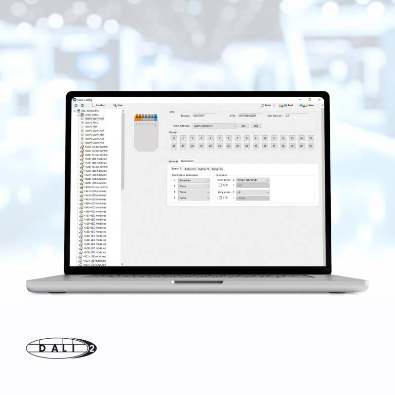 Controlador de Contactos Secos DALI-2 compatible con Pulsador