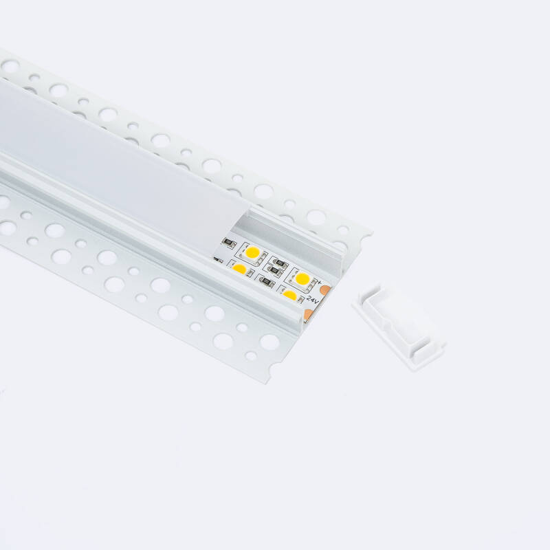 Perfil Aluminio Integrado en Escayola/Pladur para Tira LED hasta 20 mm