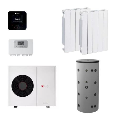 Kit Aerotermia con Radiadores Saunier Duval Genia Air Max 6 Inalámbrico 7,8kW R290 para 120m2