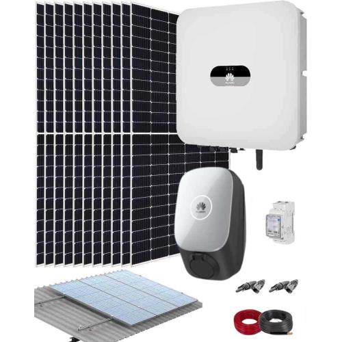 Kit Autoconsumo Fotovoltaico SUN2000 6kW con Cargador Coche FusionCharge 7,4kW Huawei