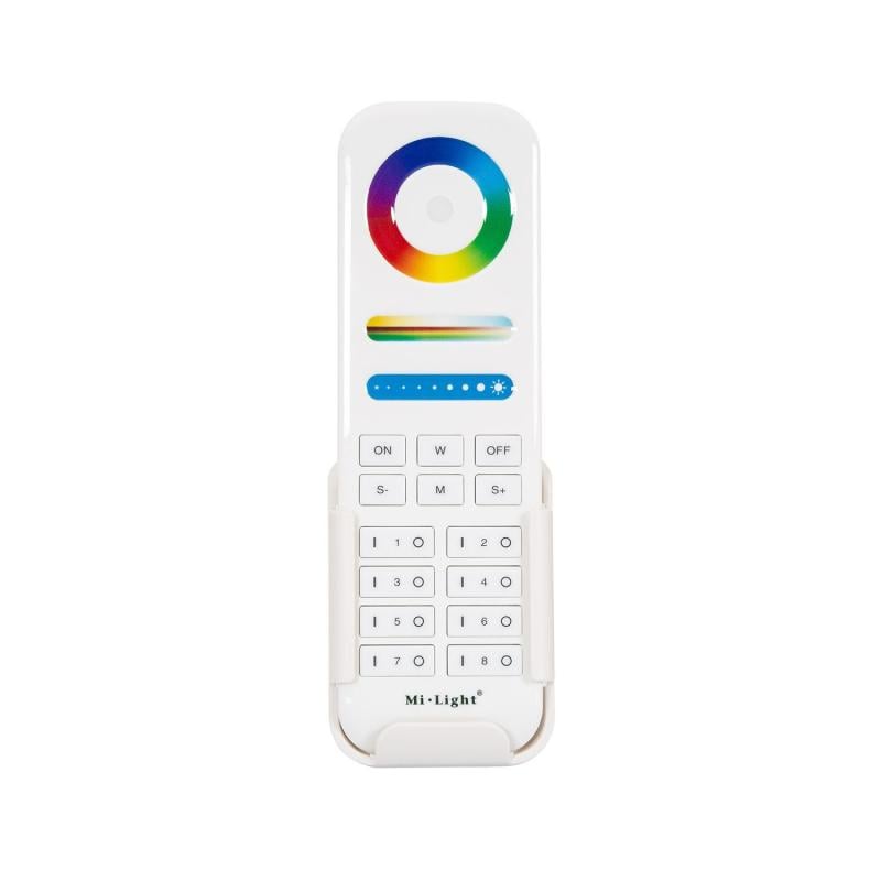 Controlador Regulador RGBW 12/24V DC + Mando RF 8 Zonas MiBoxer