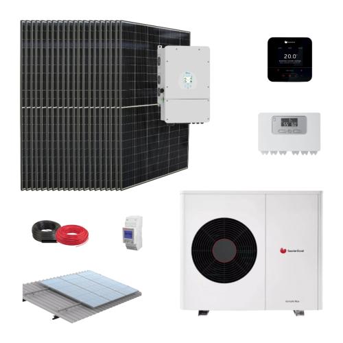 Kit Aerotermia con Placas Solares Deye 10kW con bomba de calor Genia Air Max 6 Cableado 7,8kW