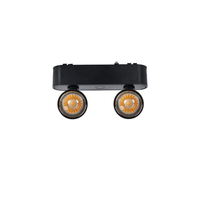 Foco Carril LED Magnético 25mm SuperSlim Doble 10W 48V Negro