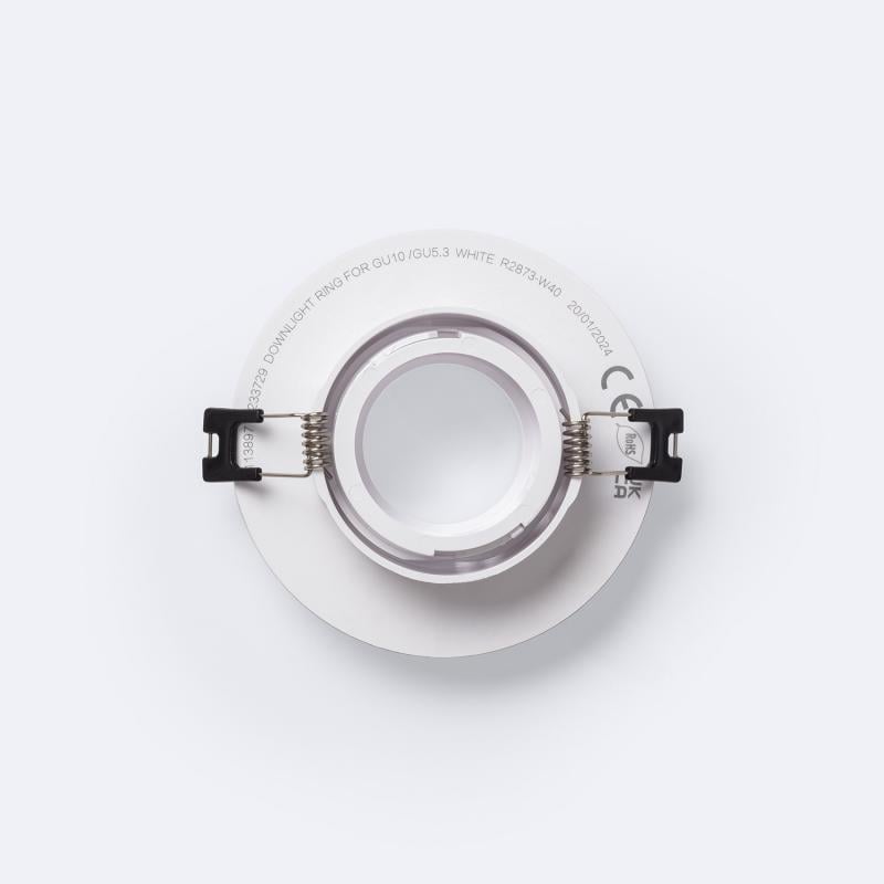 Aro Downlight Circular Basculante Bajo UGR para Bombilla LED GU10 / GU5.3 Corte Ø85mm Suefix