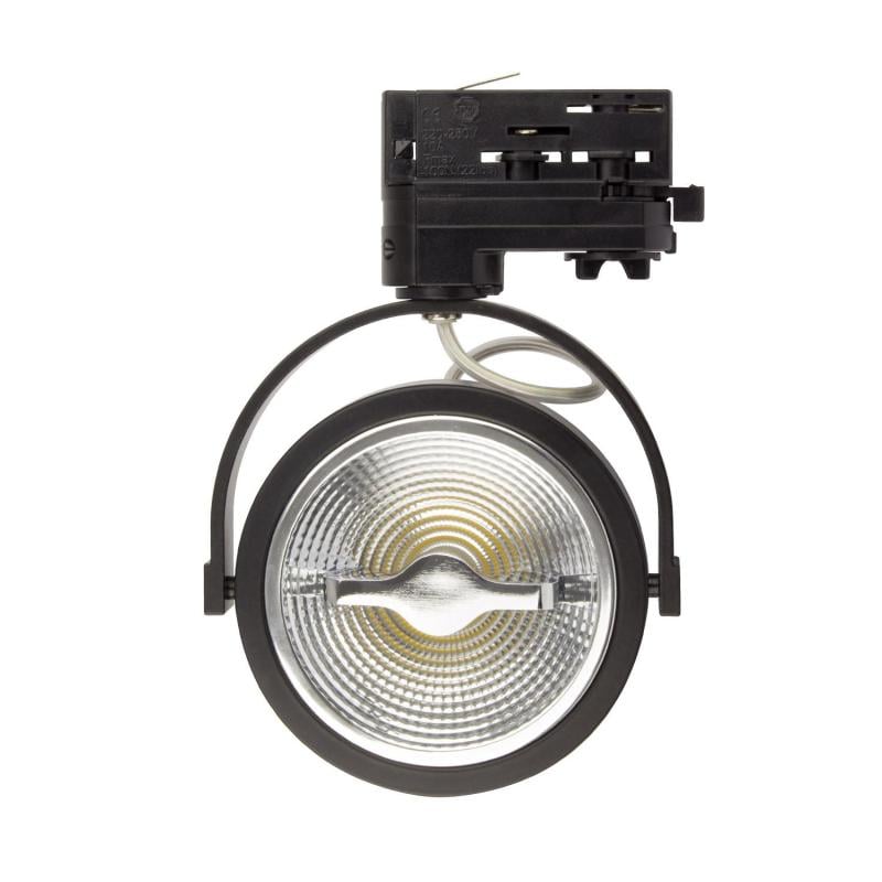 Foco Carril LED Trifásico 15W Regulable CREE AR111 Negro