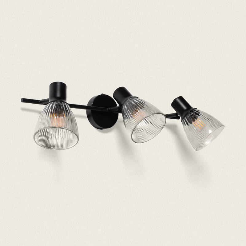 Aplique de Pared Metal y Cristal Aron 3 Focos