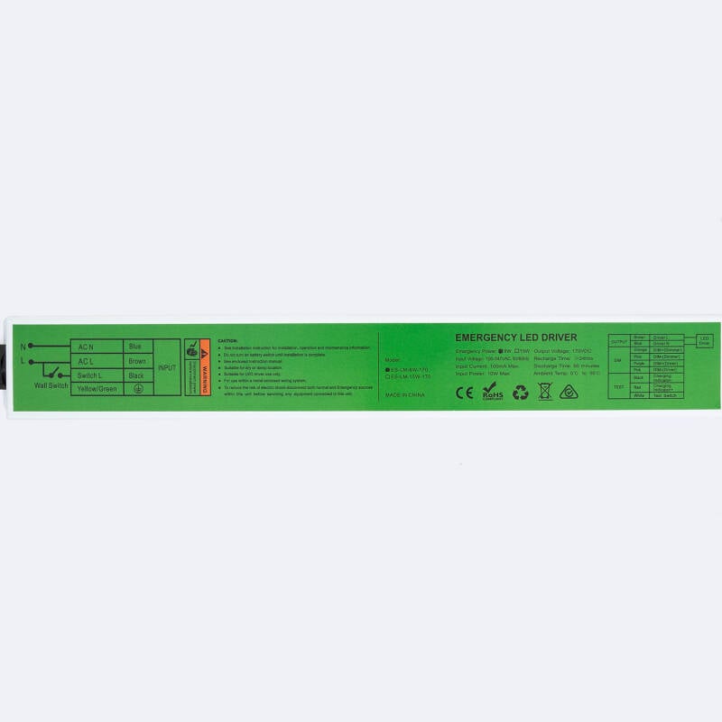 Driver Emergencia para Campana LED 0-10V Salida 170V DC con Batería 90 minutos