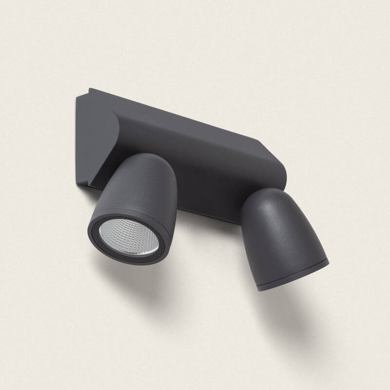 Aplique de Pared Exterior LED 12W Aluminio Abel Large Dos Focos