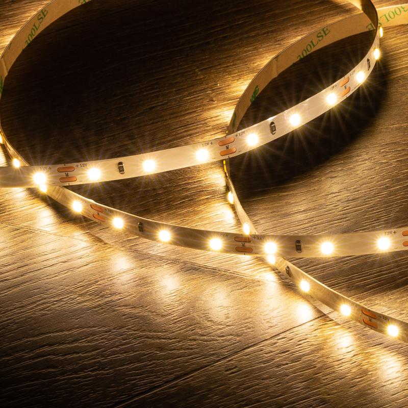 Tira LED 12V SMD 60 LED/m 5m 5W/m 400lm/m Ancho 8mm Corte 5cm IP20