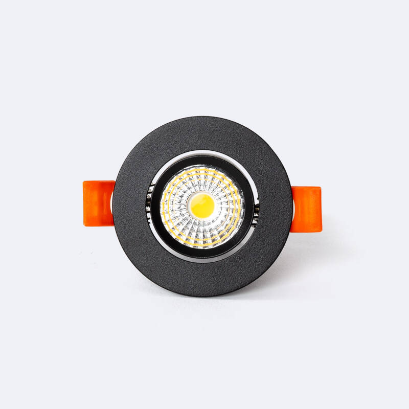 Foco Downlight LED 5W Circular COB CRI90 Corte Ø 55 mm Negro