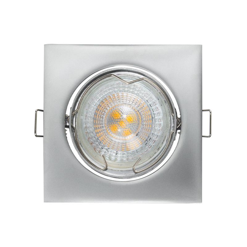 Aro Downlight Cuadrado Basculante para Bombilla LED GU10 / GU5.3 Corte Ø 72 mm