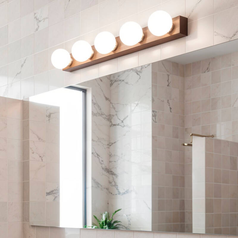 Lámpara de Pared Baño Metal 5 Focos Aizkra