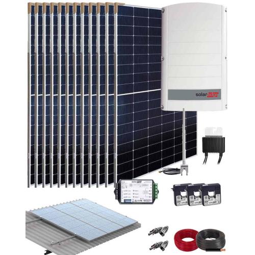 Kit Solar Trifásico 10000W SolarEdge 50000Whdia