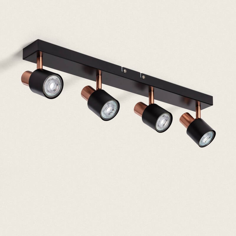 Lámpara de Techo Orientable Metal 4 Focos Ciro Black Rose Large