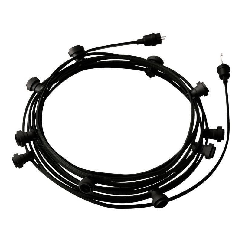 Guirnalda Exterior Lumet System 12.5m con 10 Portalámparas E27 Negro Creative-Cables CATE27N125