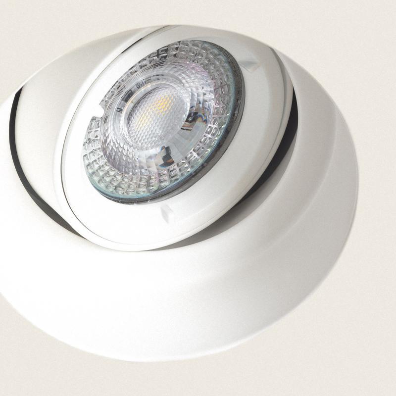 Aro Downlight Integración Escayola/Pladur Circular para Bombilla LED GU10 Corte Ø 90 mm Trimless Ajustable