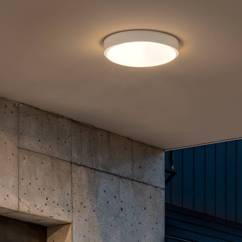 Plafón LED 25W Circular para Exterior Ø175 mm IP65 con Detector de Movimiento Hublot White