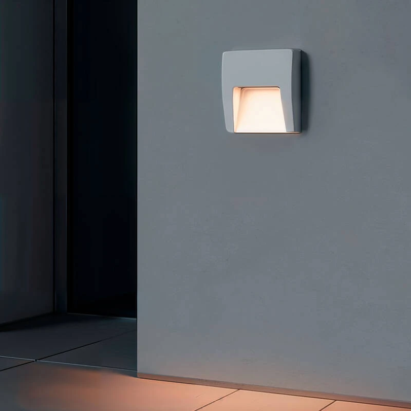 Baliza Exterior LED 3W Superficie Pared Cuadrado Nilsa