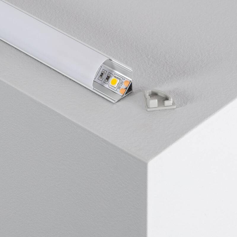 Perfil Aluminio Esquina Circular para Tira LED hasta 10 mm