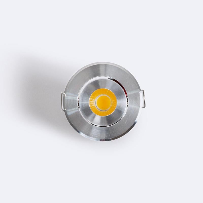 Foco Downlight LED 1W Circular COB CRI90 Corte Ø 45 mm Silver