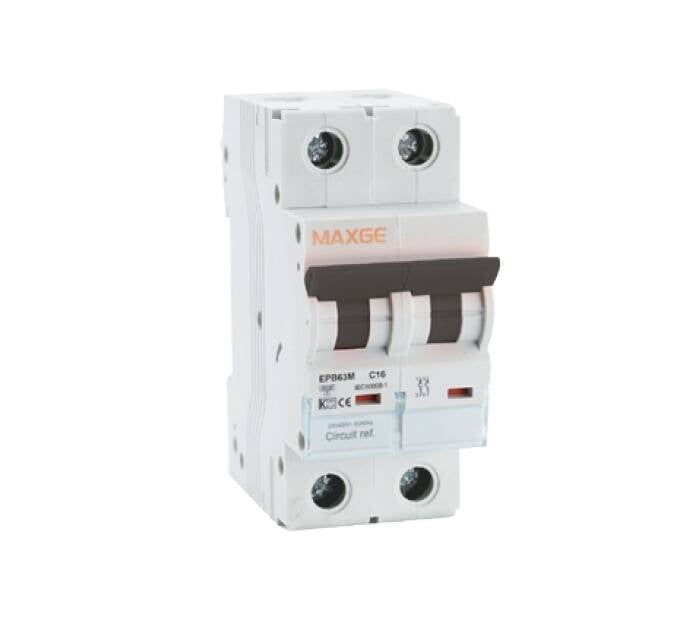 Interruptor Magnetotérmico Industrial Alpha+ 2P-63A-6kA MAXGE