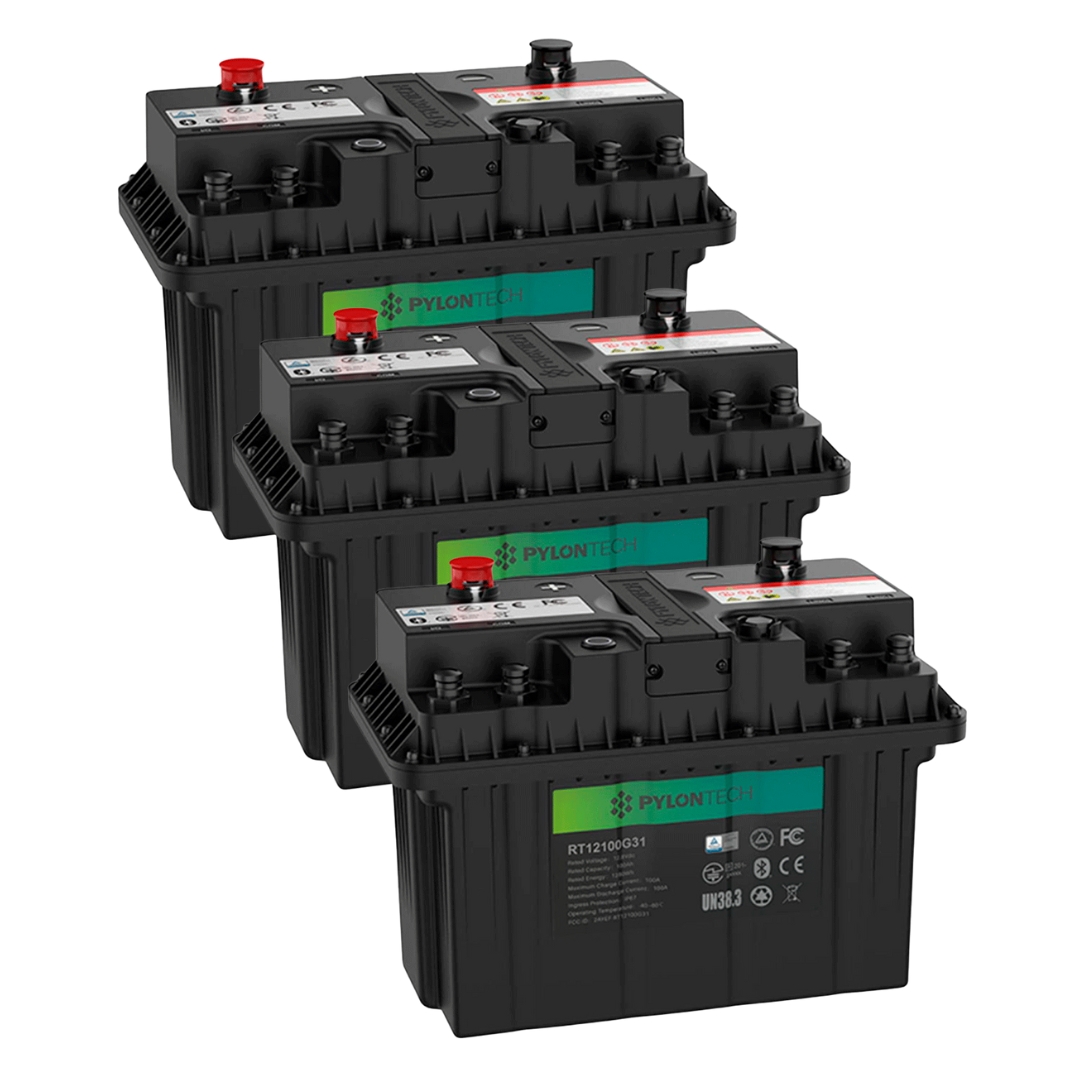 Pack 3ud Baterías de Litio para Autocaravanas Pylontech 12V 100Ah RT12100G31