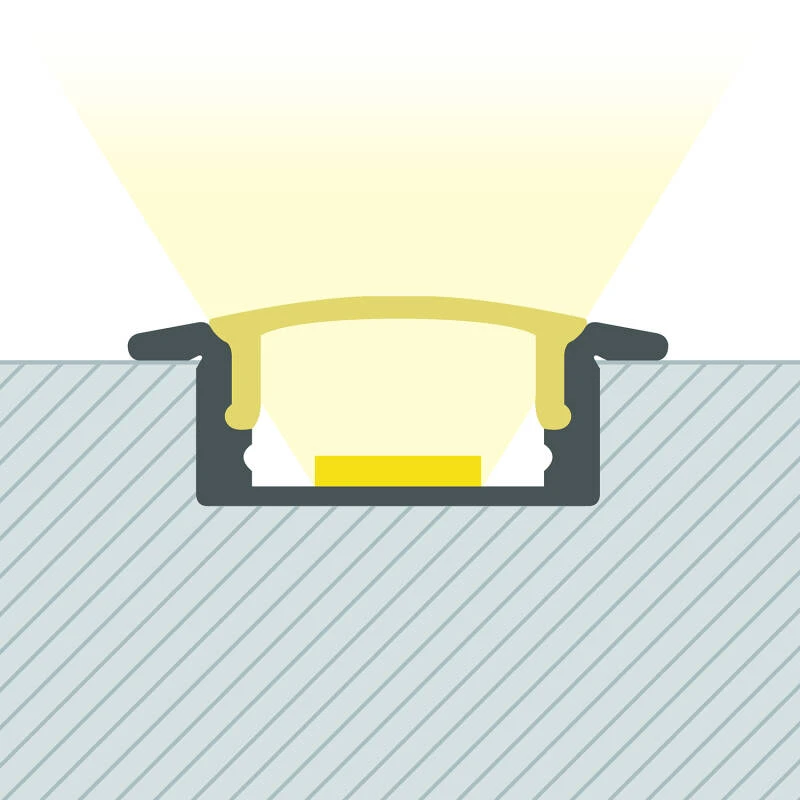 Perfil Aluminio Empotrable para Tiras LED hasta 12 mm