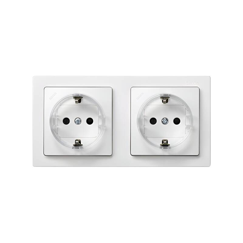 Base de Enchufe Doble Schuko Monoblock con Dispositivo de Seguridad SIMON 73 LOFT 73433
