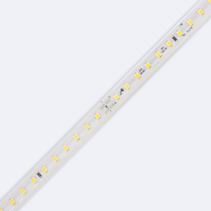 Tira LED Regulable 220V SMD 120 LED/m Blanco Super Cálido 8.5W/m 850lm/m Ancho 12mm Corte 20cm IP65 a Medida