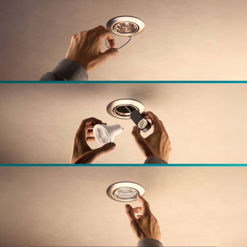 Aro Downlight Circular PHILIPS Peridot para Bombilla LED GU10 Ø 75 mm