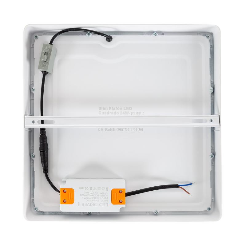 Plafón LED 24W Cuadrado Superslim CRI90 Microprismático CCT Seleccionable UGR17 280x280 mm