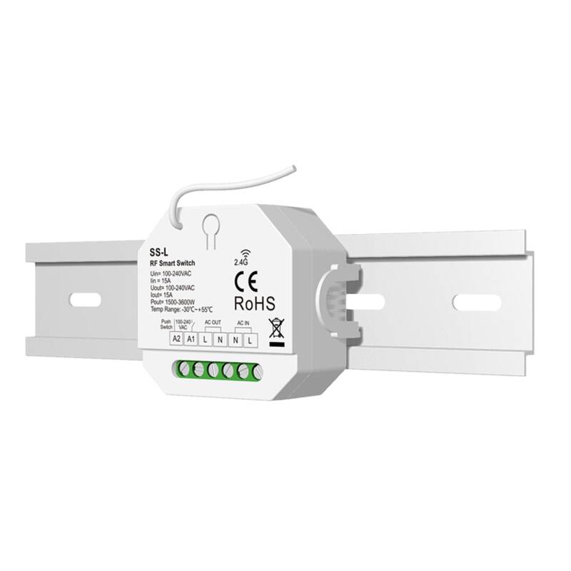 Interruptor ON/OFF SKYDANCE SS-L Compatible con Pulsador, Mando RF y Carril DIN