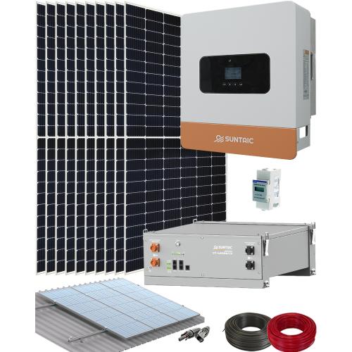 Kit Solar para Instalación Placas Solares con Inversor Híbrido Suntaic STH6M-2/GEN 6000W y Batería Litio Suntaic ST-L5000/LV
