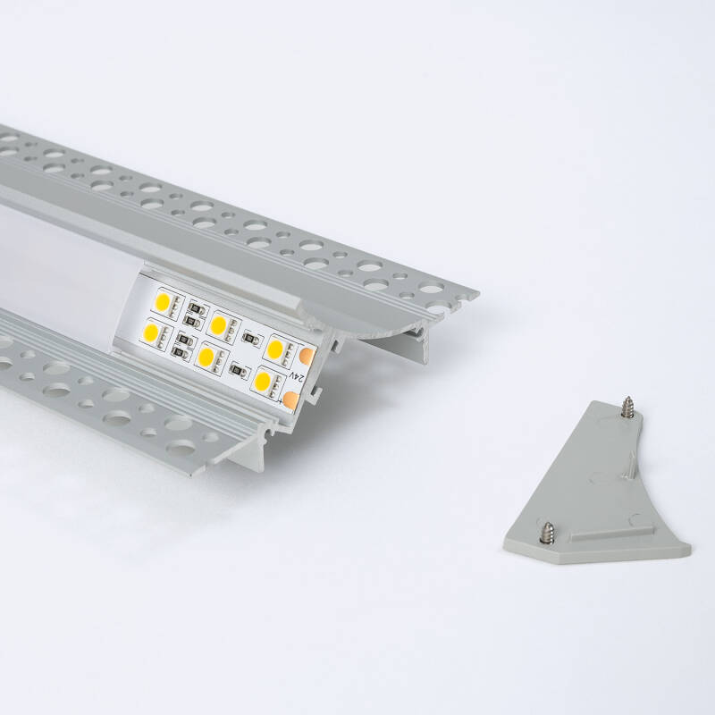 Perfil Aluminio Empotrable para Escayola / Pladur para Tira LED hasta 20mm