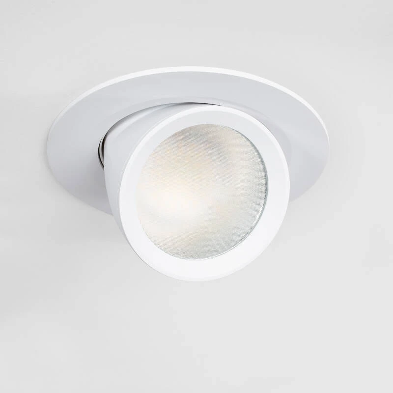 Downlight LED 38W Circular Direccionable Chip OSRAM CCT Seleccionable 120 lm/W LIFUD Corte Ø 160 mm
