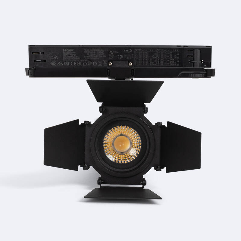 Foco Carril LED Trifásico 30W Fasano Cinema CCT Seleccionable Regulable DALI Negro