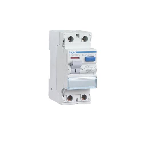 Interruptor Diferencial Eléctrico 40A Hager CDC748M 2P 30mA clase AC Serie CDC