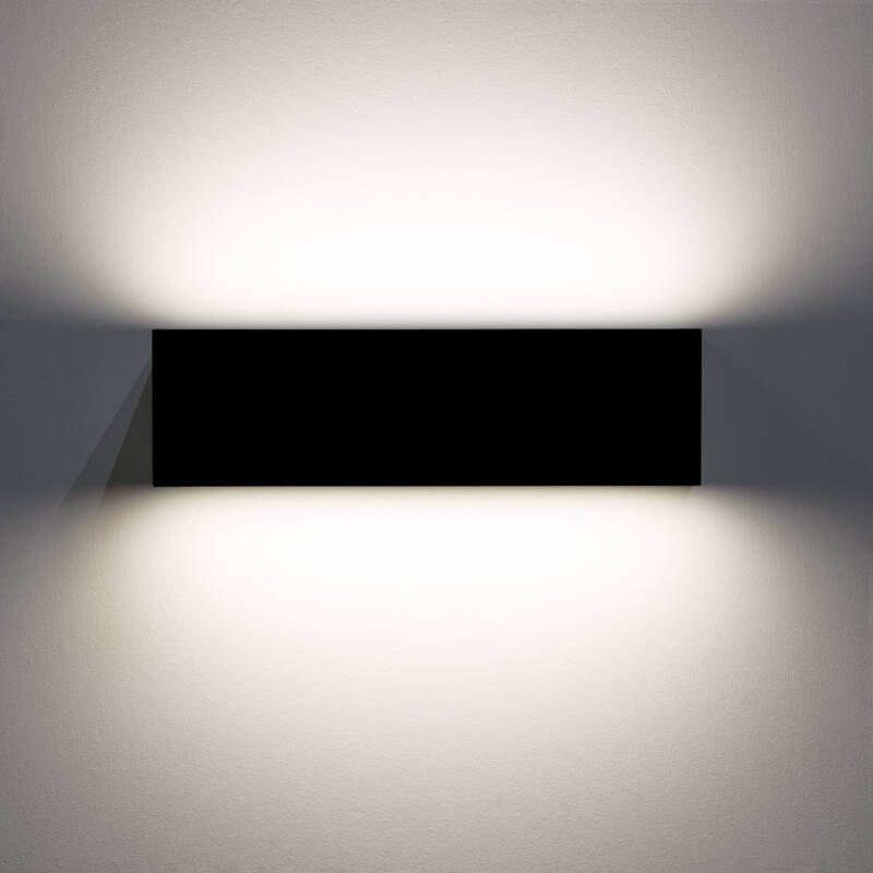 Aplique de Pared Exterior LED 10W Iluminación Doble Cara Rectangular Negro Lena
