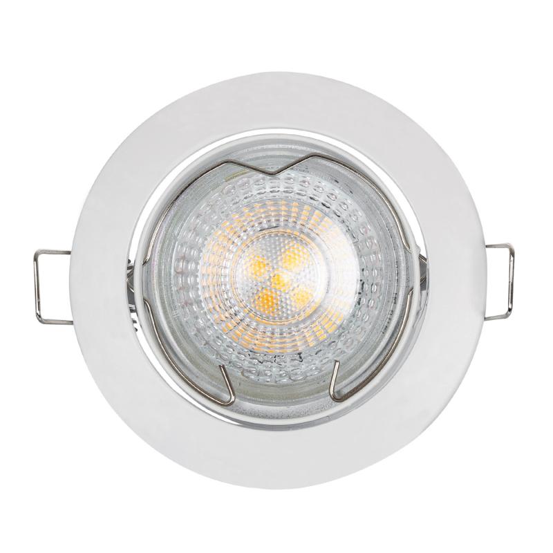 Aro Downlight Circular Basculante para Bombilla LED GU10 / GU5.3 Corte Ø 72 mm