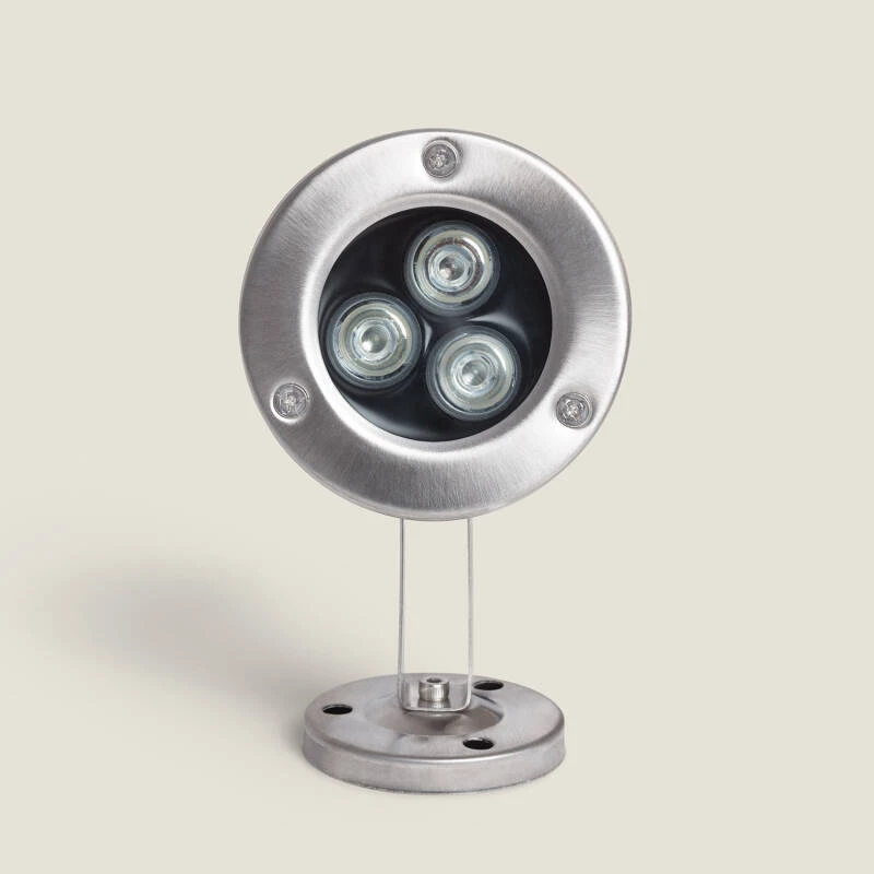 Foco Sumergible LED RGB 3W Superficie 12V DC Inox