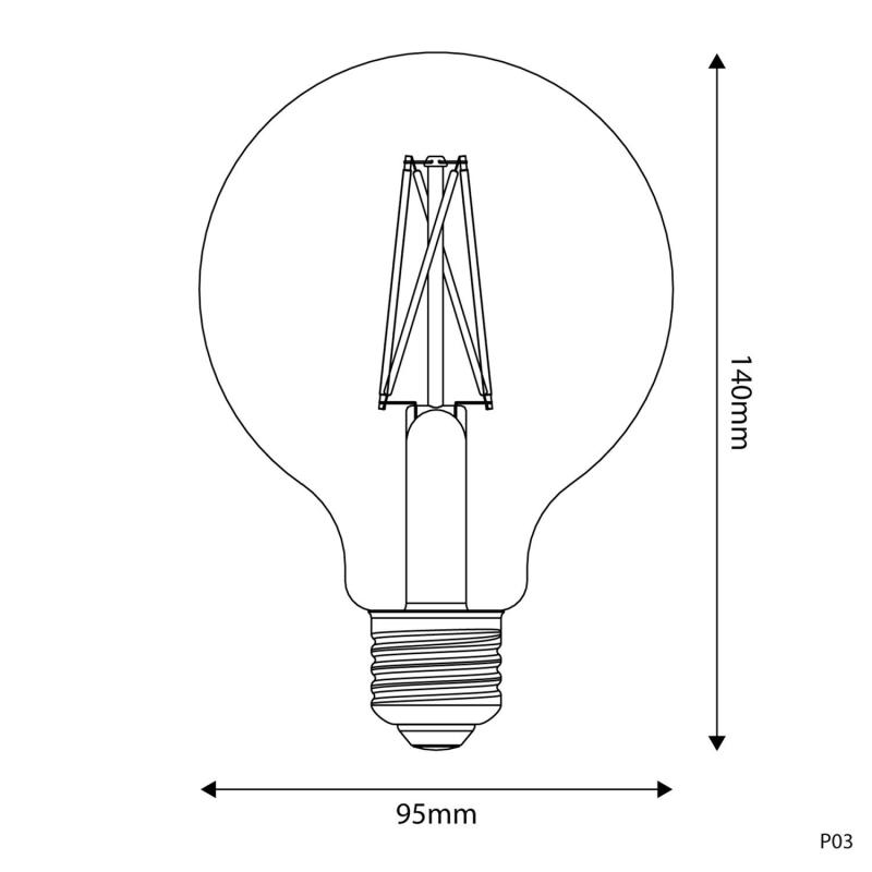 Bombilla Regulable LED E27 7.2W 640 lm G95 Porcelana Creative-Cables BB-P03