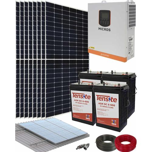 Kit Solar Vivienda Permanente 3000W 24V 9000Whdia